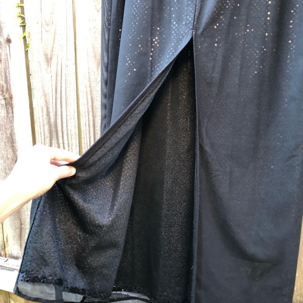 Vintage Onyx Nite by Wendye Chaitin Sparkle Maxi Skirt Size 10 Back Slit Formal - Picture 10 of 13